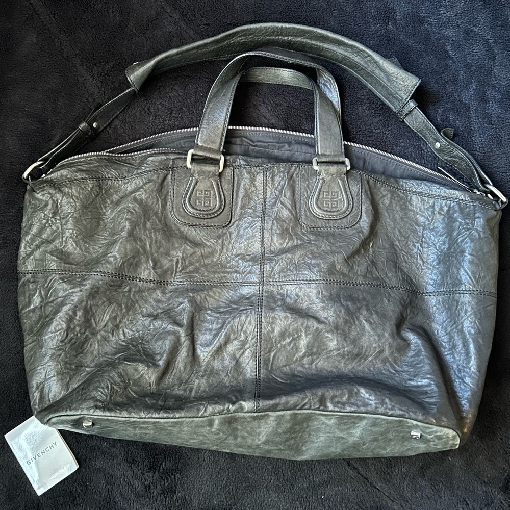 -Givenchy Nightingale Black Textured Leather Bag - Picture 7 of 10
